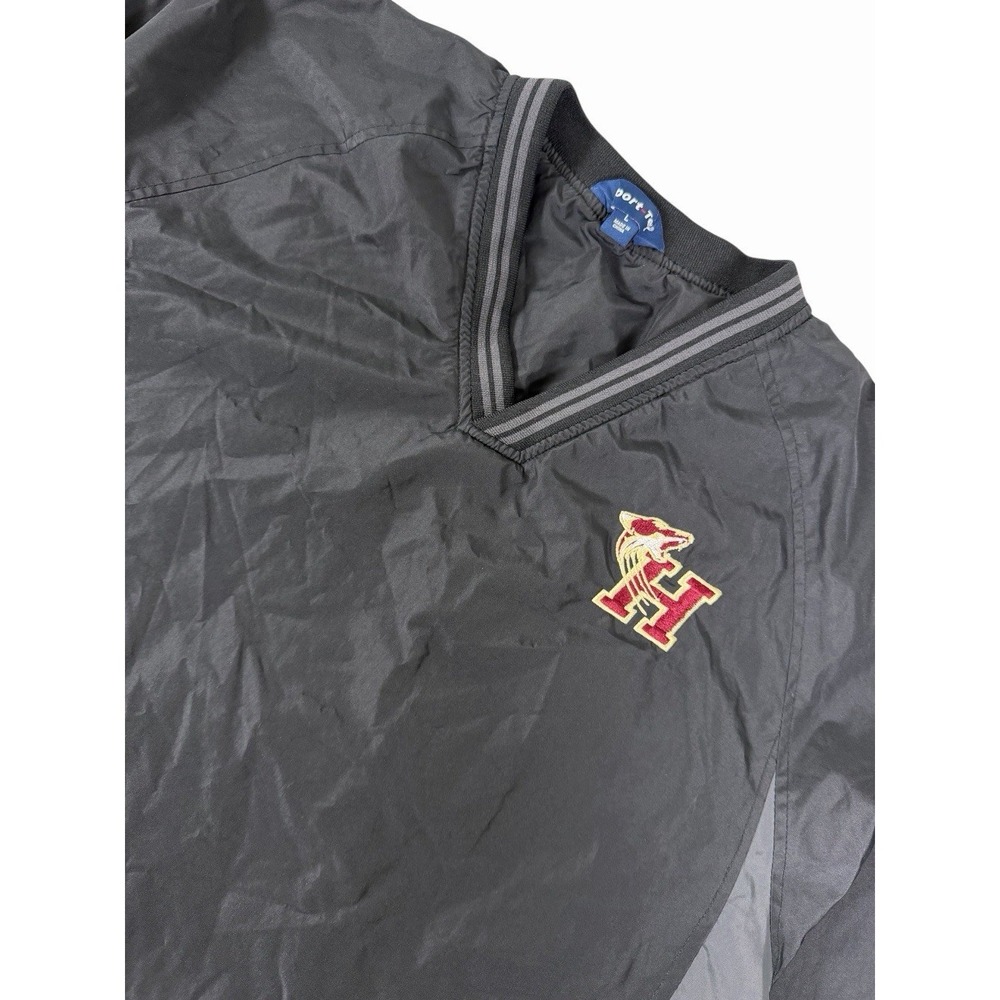 Port Authority JST62 VNeck Windbreaker Pullover Jacket Men's L Black Lightweight